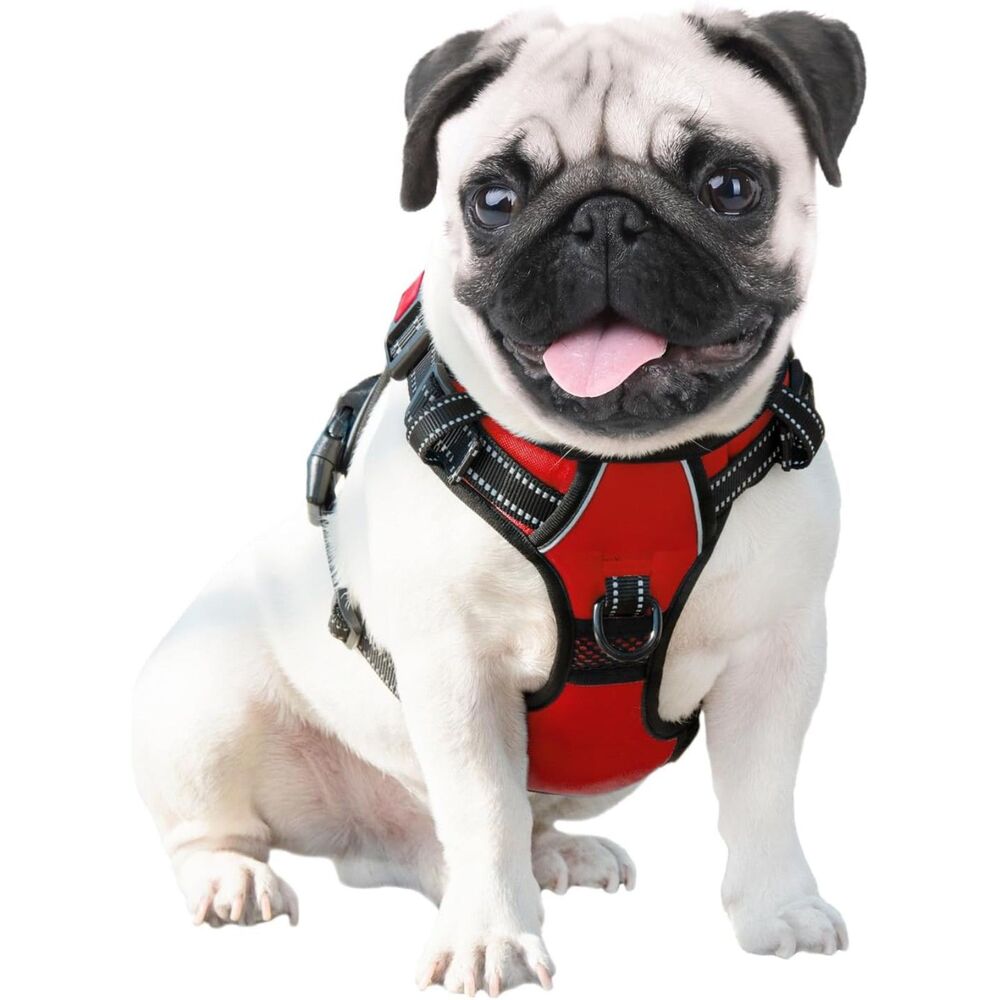 Phoepet No Pull Dog Harness Medium Reflective Vest Front Clip Handle Red